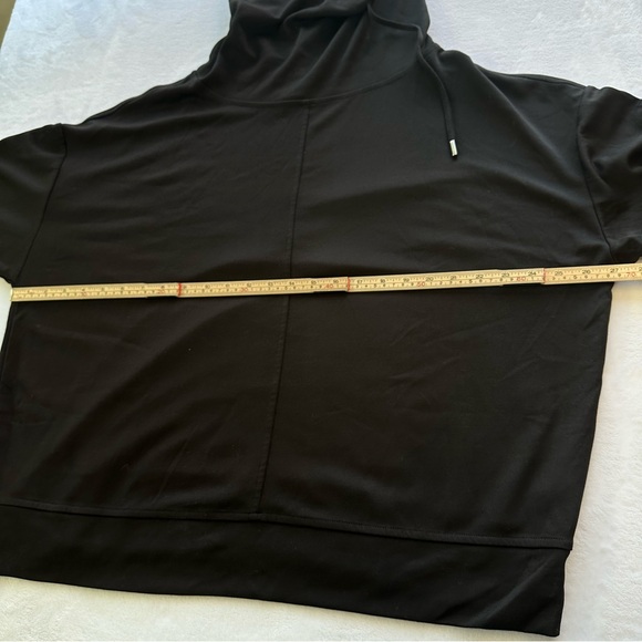 Jones & Co Black Tunic 2X Cowl Neck Buttery Soft Drawstring Long Sleeve - Picture 3 of 9